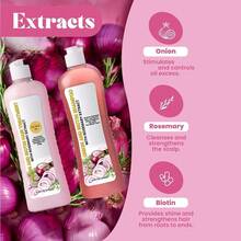 Onion Shampoo And Hair Care Set, Enhances Hair Quality, Making Hair Thicker, Longer, And Stronger - Soft And Shiny, Prevents Hair Loss And Thinning, Free Of Parabens And Silicone - 彩色 - 查看 4