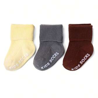 3 Pairs Infant Anti-Slip Socks With Rubber Dots & 2 Pairs Candy Color Floor Socks