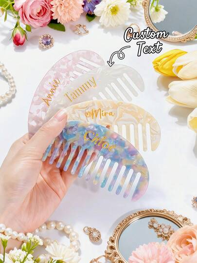 Lược cài tóc khắc chữ theo yêu cầu, Lược cài tóc cá nhân hóa cho phù dâu, Lược cài tóc chữ cái bằng acrylic theo yêu cầu, Lược cài tóc vân đá cẩm thạch, Lược cài tóc bỏ túi, Lược răng thưa, Bàn chải cầm tay, Thời trang, Tối giản, Quà tặng cá nhân hóa độc đáo, Thích hợp làm quà Giáng sinh, Quà Ngày Valentine, Quà sinh nhật tự làm theo yêu cầu, Quà kỷ niệm, Quà tặng cặp đôi, Quà Ngày của Mẹ, Quà cưới, Quà tặng phù dâu, Quà tặng tiệc tùng, Quà năm mới, Quà tặng bạn thân, Quà tặng bạn bè thân thiết