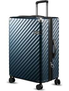 新款 20/28 英寸黑色拉杆箱，带万向轮，聚碳酸酯可扩展硬壳拉杆箱，旅行箱，手提箱，带轮旅行箱，旅行必备，耐用，男女通用，适合度假、商务出行，大容量，旅行必备，旅行配件，旅行收纳整理，旅行用品 - 海軍 - 查看 9