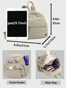 Ba lô nylon nhiều lớp chống trộm, ví nữ, túi thời trang đa năng hàng ngày, túi du lịch nhẹ nhiều ngăn, ba lô tối giản dung tích lớn, ba lô tiện dụng, phù hợp cho học sinh, y tá, giáo viên, chuyên gia kinh doanh, du lịch, đi làm, mua sắm, văn phòng, hẹn hò, leo núi, đào tạo, công việc, quà sinh nhật, quà ngày lễ, ba lô - Nhiều màu - Xem 3