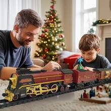Christmas-Themed Steam Train Gift Box: One-Key Activation Of Light-Sound-Smoke Triple Effects Via Infrared Remote Control. Made Of ABS Material With Anti-Scald Smoke Device, Serving As Both Parent-Child Interactive Toy And Festive Decorative Ornament - Red - View 4