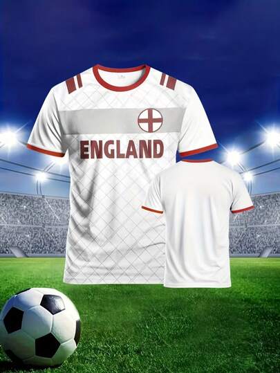 3D Men's Football Sports Shirt, Men's Football T-Shirt - Suitable For Matches, Football Training, Daily Leisure Parties