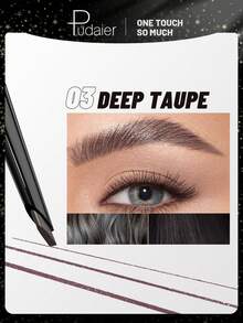 Pudaier Ultra-Fine Eyebrow Pencil - Waterproof, Sweat-Resistant, Non-Clumping, Smooth Application, Built-In Eyebrow Brush, Creates Natural And Refined Eyebrow Shape. - #03 - View 1