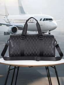 1pc Men's Weekend Travel Bag, Shark Print Design, Large Capacity Messenger Bag, Tote Bag, Handbag, Fashion Casual Sports Bag, Shoulder Bag, Scratch-Resistant, PU Leather, Travel, Camping, Daily Life Vacation Bags For Travel Gym Bag - Multicolor - View 3