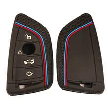 Silicone Car Key Case Cover Shell Fob For BMW F30 F31 F32 F34 F20 F21 F07 F10 1 3 5 7 Series X1 X3 G01 X4 G02 X5 F15 F16 M3 M4 - Black - View 4