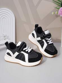 Tênis Esportivos Infantis Colorblock, Tênis Casuais para Corrida para Meninos e Meninas, Tênis Escolares, Fofos para Meninas - Preto - Visão 5