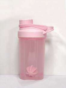 1个500毫升粉色保温摇摇杯，便携式个人杯，带搅拌球，健身必备运动水壶 - 适用于蛋白粉，摇摇杯，塑料杯