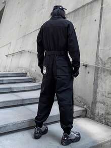 American Style, Street Style, Hip-Hop, Handsome, Niche, Jumpsuit, Workwear, Detachable Sleeves And Pants, Jumpsuit Set, Men's Jumpsuit - 黑色 - 查看 2