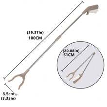 1 Handle Garbage Picker With Long Handle, Easy To Reach Garbage Picker, Lightweight Stainless Steel Garbage Picking Rod