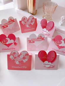 48张情人节贺卡，心形情人节卡片，心形情人节装饰卡片，情人节礼品包装纸 - 彩色 - 查看 2