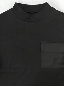 Blusa de manga larga de unicolor y pantalón cargo, apropiado para deportes, vacaciones, oficina, hogar, uso diario, todas las estaciones - Negro - Ver 5