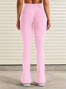 YEOREO Mini Flare Leggings Womens Workout Butt Lifting Legging Hidden Scrunch Seamless 30" Lilliean Yoga Pants Women Pants For Women Yoga Pants For Women Flare Leggings Joggers For Women Black Pants Sweat Summer Clothes For Women Pants Flare Leggings Women Yoga Pants For Women - 粉色 - 查看 4