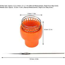 Telar de Ganchillo Manual, Diseño Ergonómico, Alambre Metálico, Color Naranja, con Liberación Automática, para Manualidades y Tejido en el Hogar - 1 - Ver 6