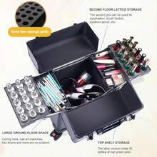 hujiajiaEstuche de  con ruedas estuche de cosmetología con tapa 4 compartimentos silencioso ignífugo capacidad 24 kg  cerradura.220 - como en la foto - Ver 7