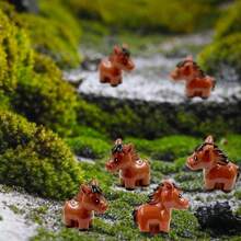 5/10pcs Miniature Horse Mini Horse Figures Fairy Garden Horse Resin Pony Figurine Moss Landscape Decoration DIY Craft Home Decor , Resin Animals, Hobby Horse, Animals, Fairy Garden Animals, Horse Soft Toy - Multicolor - View 2