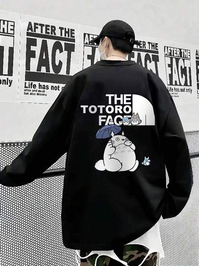 Long重ポンドコットン220 gメンズ秋冬コットンクルーネックゆったりカジュアル長袖Tシャツ