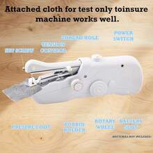 Handheld Sewing Machine, Mini Portable Electric Quick Sew Sewing Machine, Sewing Machines For Beginners, Easy To Use Suitable For Sewing Clothes, Fabrics, Curtains, Family Travel - Trắng-1 - Xem 4