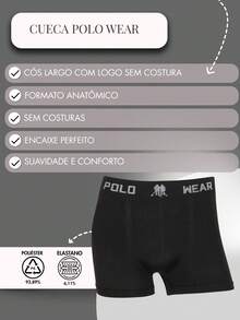 Kit 6 Polo Wear Original Adult Men's Premium Boxer Briefs - Multicolored V - View 6