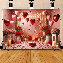 1 Piece 2D Flat Valentine's Day Tapestry, Red Heart Valentine's Day Background Cloth, Polyester Fiber, Multi-Functional Party, Suitable Weddings, Birthdays, Anniversaries,, New Year, General Holiday Decorations, No Electricity Required, Indoor And Outdoor Celebration Decorations Multiple Sizes Available Photography Background 90*70inch 90*60inch 80*60inch 60*50inch 40*30inch - Nhiều màu - Xem 2