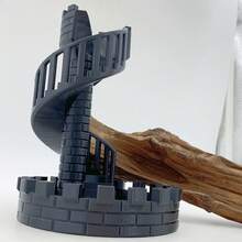 3D打印骰子塔城堡楼梯模型 - 耐用塑料材质，表面光滑，做工精细，适合室内/室外展示，是游戏玩家和模型收藏家的理想之选，室内/室外装饰 | 精细模型 | 耐用塑料 - 彩色 - 查看 5