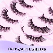 ELAE Cat Eye Lashes False Eyelashes Mink Lashes Wispy Eyelashes Natural Look Fake Eyelashes Mink Lashes Fluffy False Lashes - lông mi mềm mại - Xem 3