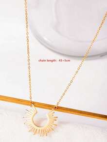 1入時尚向日葵光芒項鍊，簡約風格吊墜，適合日常佩戴