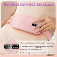 Cinturón Menstrual, Colicos Menstrual Almohada, 5 Niveles de Calor y 4 Modos de Masaje, Almohadilla Térmica Menstrual, Calentamiento Rápido, Aliviar Dolor de Período (Rosa) - rosa - Ver 5
