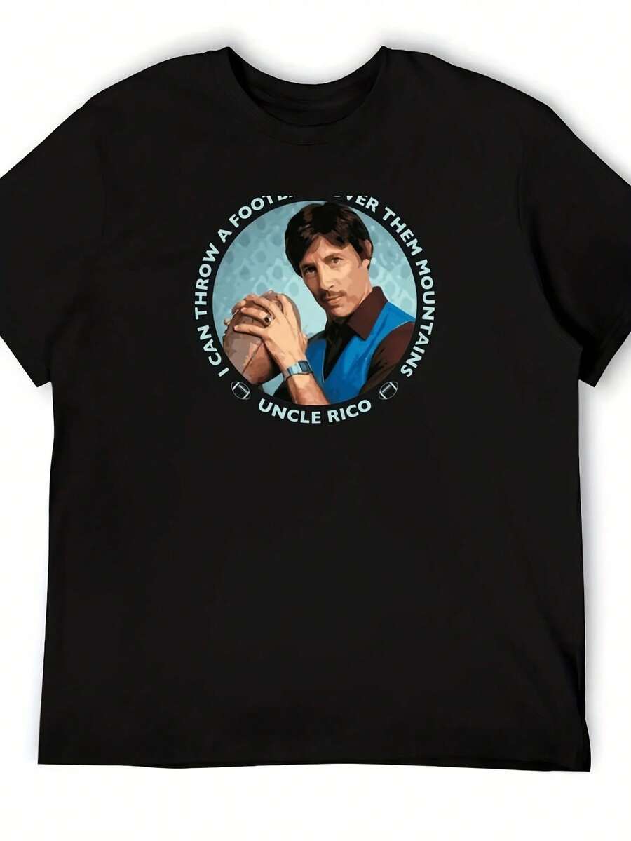 Camiseta de fútbol Napoleon Dynamite Uncle Rico para hombre, camisetas de lujo para hombre, paquete de camisetas de algodón. - Negro 32 - Ver 1