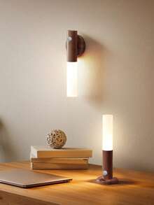 4/3/2/1 件木质壁灯带运动传感器夜灯,磁性壁灯,智能可充电 LED 棒灯,USB LED 夜灯,运动传感器壁灯和无线壁灯,便携式楼梯夜灯,木质壁灯,电池供电橱柜灯,橱柜下灯,用于运动检测的楼梯灯,适用于家庭卧室、走廊、厨房和浴室壁灯,防撞、防摔夜灯 - 彩色 - 查看 7