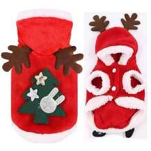 Dog Christmas Costumes, Pet Cold Weather Sweater Coat, Puppy Santa Claus Reindeer Outfit Winter Hoodie Warm Vest Clothes, Jumpsuit Apparel For Small Medium Dogs Cats Party Cosplay - Multicolor - View 4