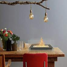 سخان الموقد الزخرفي، قناة اللهب الزجاجية الأسطوانية الزخرفية، مناسب لطاولات الشواء، تجمعات المنزل، هدايا أعياد الميلاد، حفلات الزفاف، المناسبات، البارات الخارجية، المقاهي، التخييم، المطاعم، غرف النوم، عيد الميلاد وأكثر - متعدد الألوان - مشاهدة 7