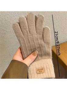 Unisex Thick Knitted Touchscreen Winter Gloves (1 Pair) – Breathable, Non-Slip & Durable Gloves, Ideal For Driving, Cycling, Skiing, Work & All Kinds Of Outdoor Adventures, Must-Have For Outdoor Lovers - Nhiều màu - Xem 10