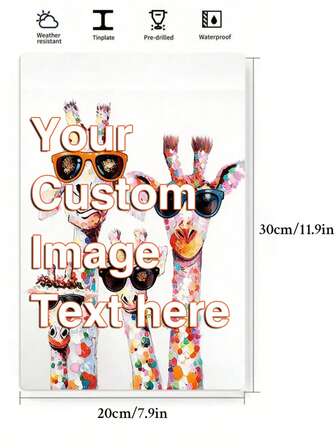 פוסטר מתכת עמיד בהתאמה אישית, מתאים לשימוש פנימי וחיצוני, שלט מתכת וינטג' מותאם אישית - תמונה/טקסט/לוגו בהתאמה אישית, מתאים לבית, למשרד, לעיצוב בר ומתנות, אמנות קיר מתכת עמידה, 8x12 אינץ', צלחת פח מתכת רטרו