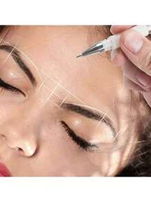2/4/6/8pcs White Eyebrow Microblading Marker Pen, Skin Marker Pen, Permanent Makeup Tattoo Positioning Tool, Eyebrow Drawing Tool,Halloween Makeup,Tattoo - White - View 5