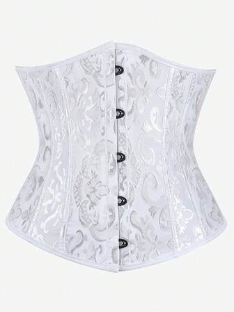 Underbust Corset Classic Jacquard Women Waist Trainer Cincher Shapewear Waist Slimming Belt, Suitable For Halloween