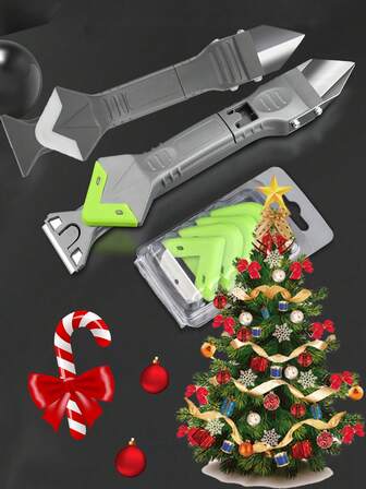 Silicone Caulking Tool Kit - Multi-Functional Caulk Gun + Tape Dispenser + Corner Scraper ▏Sealant Removal/Organizing/Renewal All-In-One ▏For Kitchen/Bathroom/Sink