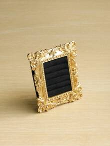 1pc Gold Vintage Embossed Ring Jewelry Tray, Elegant Home French Vintage High-End Jewelry Pearl Earrings Ring Display Stand, Suitable For Wedding Birthday Party Accessories Holder Photo Props - 彩色 - 查看 28