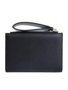 Cartera elegante y exquisita de piel de lichí con hebilla, de gran capacidad y multifunción, con cremallera portátil, clip para tarjetas de estudiante, monedero lindo y adecuado como regalo para jóvenes estudiantes, mujeres y hombres, billetera mini, monedero, billetera pequeña, billetera de muñeca, regalos para hombres, billetera de hombre, cordón para hombre - Negro - Ver 8