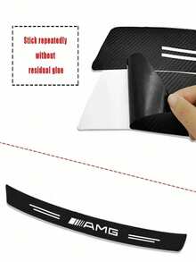 碳纤维徽章汽车后保险杠后备箱保护贴纸适用于梅赛德斯奔驰 AMG CLA C63 C63S E53 GT SLK W176 W205 W177 - 均碼 - 查看 5