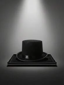 Classic Vintage Black Top Hat,Felt Texture,Durable Polyester Material,Solid Color Hard Top,Retro Formal Style,Suitable For Halloween,Steampunk Party,Formal Dance,Men's Formal Occasions,Cosplay Events,Retro Themed Gatherings - Multicolor - View 2