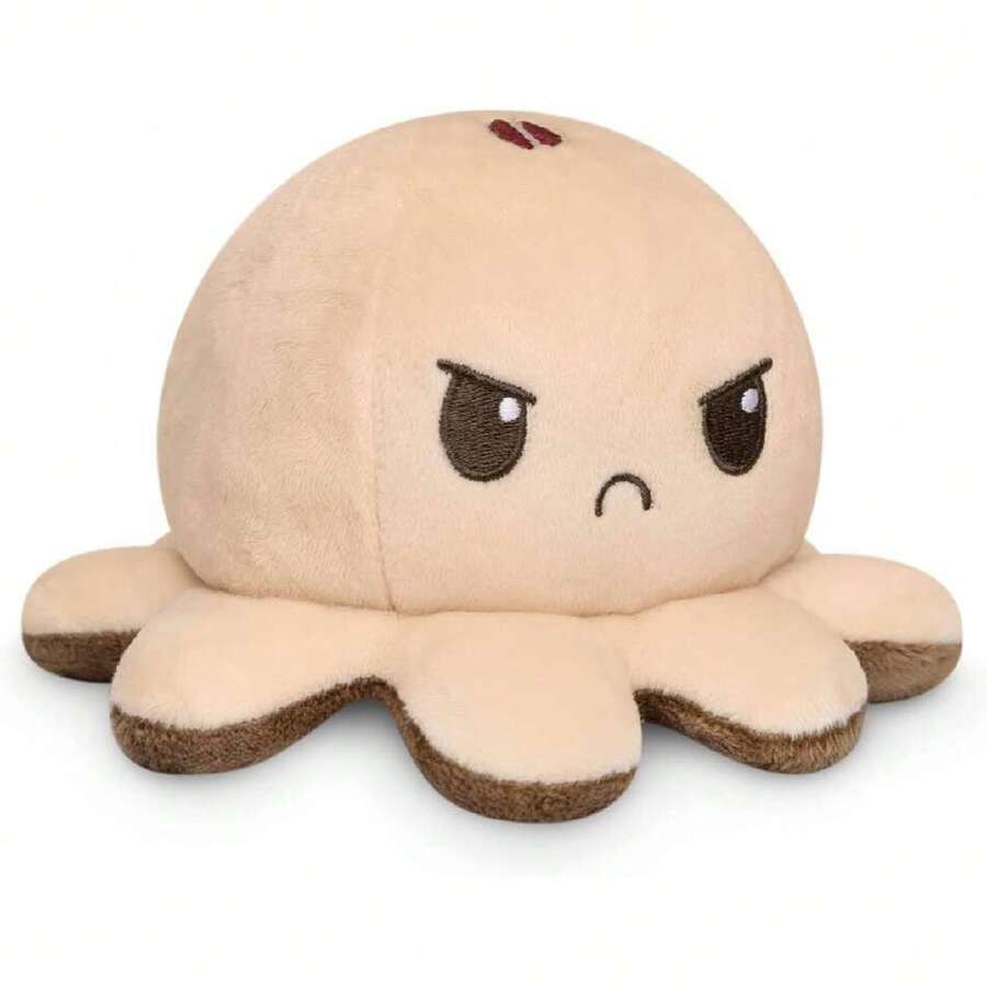 - The Original Reversible Octopus Plushie - Coffee + Cream - Cute Sensory Fidget Stuffed Animals That Show Your Mood, 4 Inch,35092535 - 黃色 - 查看 1