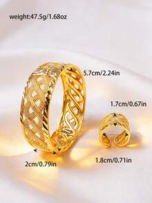 Afrikanische Manschetten-Armreifen mit Ringen als Hochzeitsbankett-Geschenke für Frauen, verstellbare Ringe, vergoldetes Armband, Luxus-Schmuckzubehör