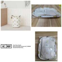 Laundry Hamper, Large Canvas Fabric Lightweight Storage Basket Organizer Dirty Clothes Collapsible Waterproof College Dorms, Bedroom, Bathroom Round - Abeja redonda - Ver 1