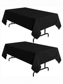 半件装白色纯色布艺桌布，涤纶材质，简约现代餐桌布，高端北欧风咖啡桌布 - 彩色 - 查看 3