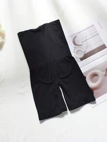 1pc Women's High-Waisted Tummy Control Butt Lifting Shaping Shorts - Opaque Heavy-Duty Compression Underwear, Postpartum Belly, Workout & Everyday Pants, Washable (No Padding) - 黑色 - 查看 3