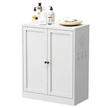88cm High Freestanding Storage Shelf In White Metal – Kitchen Cabinet With Height Adjustable Shelves, Ergonomic Handles, Assembly Required, Space-Saving Kitchen Storage. - 白色 - 查看 8