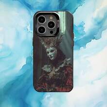 Funda de Teléfono de Mascarada Veneciana para 17, 16, 15, 14, 13, 12, 11 Plus, Pro Max, Color Negro con Interior Plateado - z7 - Ver 6