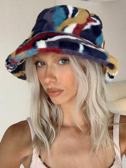 冬季毛绒绒渔夫帽，保暖舒适，适合女性秋季佩戴