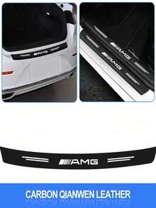 碳纤维徽章汽车后保险杠后备箱保护贴纸适用于梅赛德斯奔驰 AMG CLA C63 C63S E53 GT SLK W176 W205 W177 - 均碼 - 查看 1